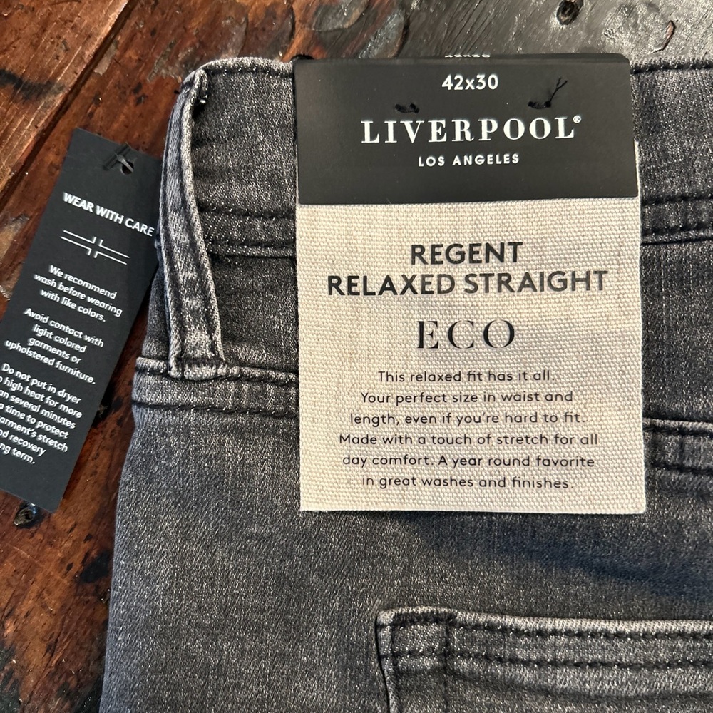 Liverpool Gray Relaxed Straight Men's Pants